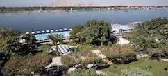 Iberotel Luxor Top view with banks of the Nile and lush green trees