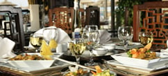 Hotel table with Egyptian cuisines and cutlery