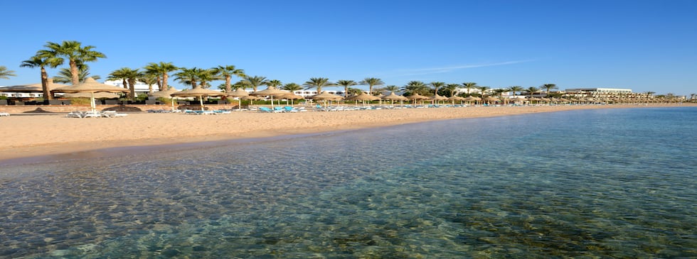 Sharm El Sheikh sandy beach and clear sea water