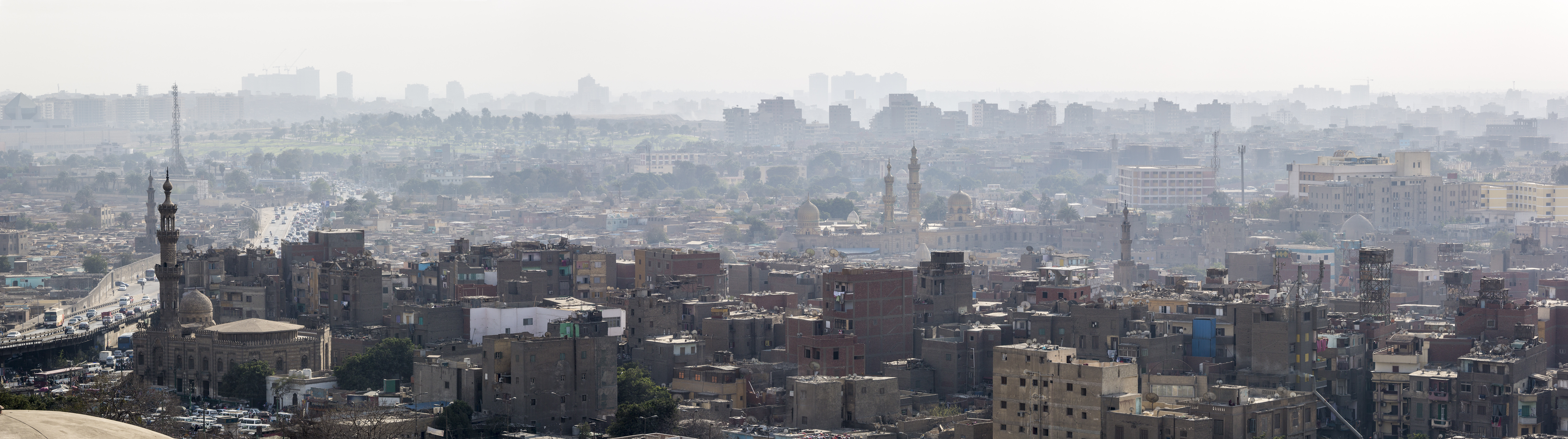 Panoramic view of Cairo skyline from the Mokkatam hill