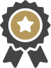 Classic dark ribbon with a gold star, perfect for holidays.