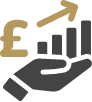 Pound sign, upward arrow, member chart icon.