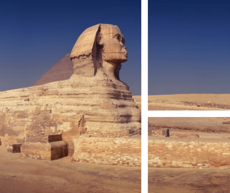 The Great Sphinx of Giza stands majestically under a blue sky, curated by the leading Egypt specialists.