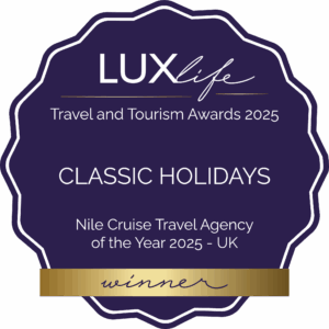 LUXlife 2025 Travel and Tourism Award for Nile Cruise Travel Agency of the Year, UK.