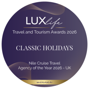LUXlife Awards 2026: Classic Holidays wins Nile Cruise Travel Agency of the Year for Egypt Holidays.